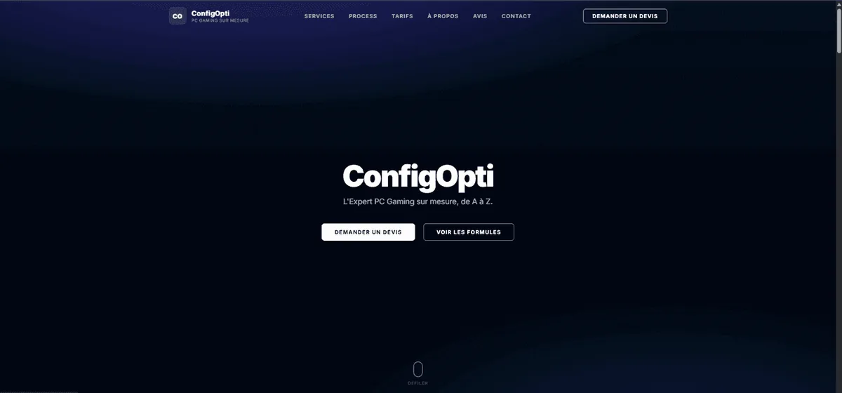 ConfigOpti — commercial site