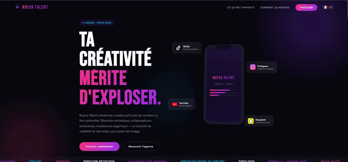 Nueva Talent — brochure site