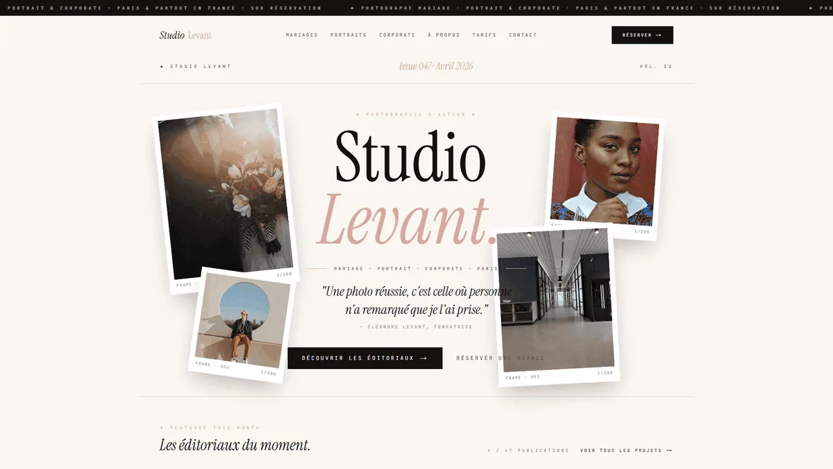 Studio Levant — wedding and portrait photographer demo site